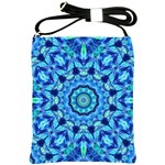 Blue Sea Jewel Mandala Shoulder Sling Bag Front