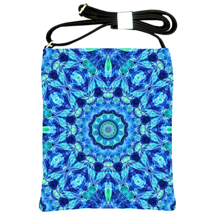 Blue Sea Jewel Mandala Shoulder Sling Bag