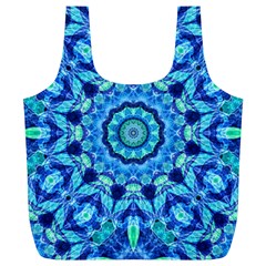 Blue Sea Jewel Mandala Full Print Recycle Bag (XL)