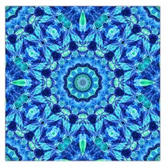 Blue Sea Jewel Mandala Large Satin Scarf (square) by Zandiepants