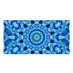 Blue Sea Jewel Mandala Satin Shawl