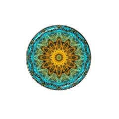 Blue yellow Ocean Star flower mandala Hat Clip Ball Marker (4 pack)