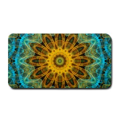 Blue yellow Ocean Star flower mandala Medium Bar Mat