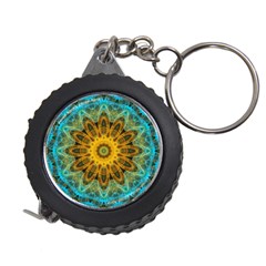 Blue yellow Ocean Star flower mandala Measuring Tape