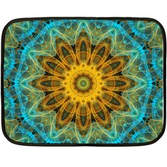 Blue yellow Ocean Star flower mandala Double Sided Fleece Blanket (Mini)