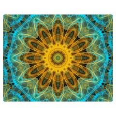 Blue yellow Ocean Star flower mandala Double Sided Flano Blanket (Medium)