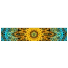 Blue yellow Ocean Star flower mandala Flano Scarf (Small)