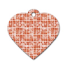 Pastel Red Dog Tag Heart (one Side) by FunkyPatterns