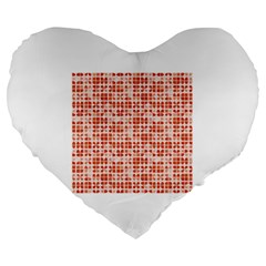 Pastel Red Large 19  Premium Flano Heart Shape Cushions