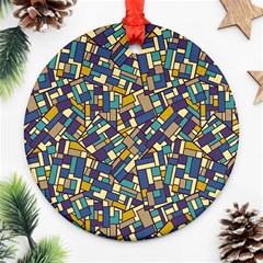 Pastel Tiles Ornament (round)  by FunkyPatterns