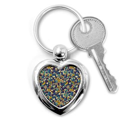 Pastel Tiles Key Chains (heart)  by FunkyPatterns