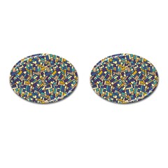 Pastel Tiles Cufflinks (oval) by FunkyPatterns