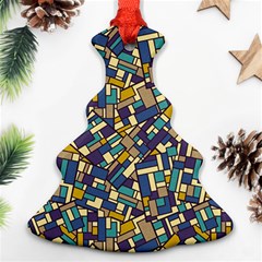 Pastel Tiles Christmas Tree Ornament (2 Sides) by FunkyPatterns