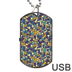 Pastel Tiles Dog Tag Usb Flash (one Side)