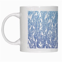 Blue Ombre Feather Pattern, White, White Mug by Zandiepants