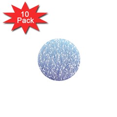 Blue Ombre Feather Pattern, White, 1  Mini Magnet (10 Pack)  by Zandiepants