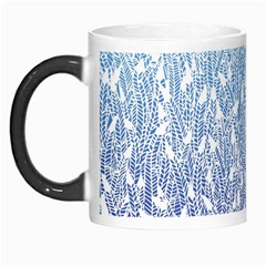 Blue Ombre Feather Pattern, White, Morph Mug by Zandiepants