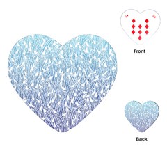 Blue Ombre Feather Pattern, White, Playing Cards (heart) by Zandiepants