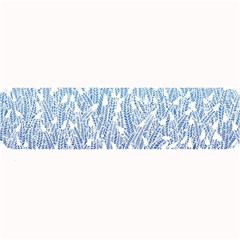 Blue Ombre Feather Pattern, White, Large Bar Mat by Zandiepants