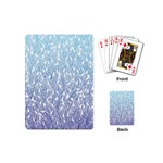 Blue Ombre feather pattern, white, Playing Cards (Mini) Back