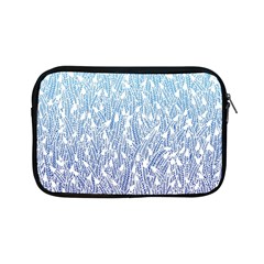 Blue Ombre Feather Pattern, White, Apple Ipad Mini Zipper Case by Zandiepants