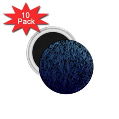 Blue Ombre Feather Pattern, Black, 1 75  Magnet (10 Pack)  by Zandiepants