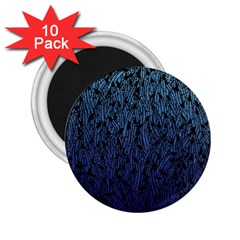 Blue Ombre Feather Pattern, Black, 2 25  Magnet (10 Pack) by Zandiepants