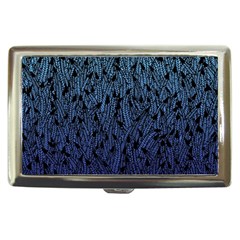 Blue Ombre Feather Pattern, Black, Cigarette Money Case by Zandiepants