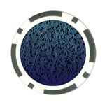 Blue Ombre feather pattern, black, Poker Chip Card Guard (10 pack) Front