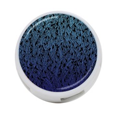 Blue Ombre Feather Pattern, Black, 4-port Usb Hub (two Sides) by Zandiepants