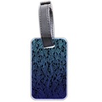 Blue Ombre feather pattern, black, Luggage Tag (two sides) Front