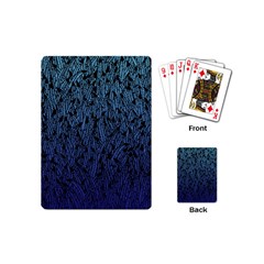 Blue Ombre Feather Pattern, Black, Playing Cards (mini) by Zandiepants