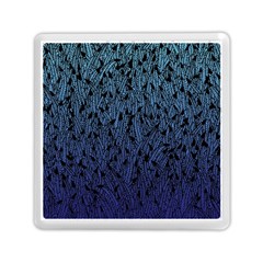 Blue Ombre Feather Pattern, Black, Memory Card Reader (square) by Zandiepants