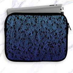 Blue Ombre Feather Pattern, Black, Apple Ipad 2/3/4 Zipper Case by Zandiepants