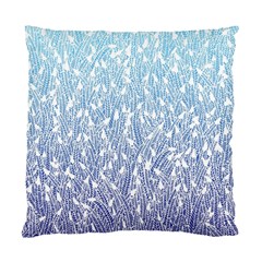 Blue Ombre Feather Pattern, White, Standard Cushion Case (two Sides) by Zandiepants