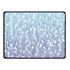 Blue Ombre Feather Pattern, White, Fleece Blanket (small) by Zandiepants