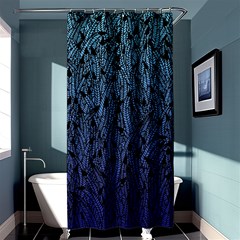 Blue Ombre Feather Pattern, Black, Shower Curtain 36  X 72  (stall)