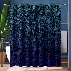 Blue Ombre Feather Pattern, Black, Shower Curtain 60  X 72  (medium)