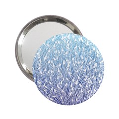 Blue Ombre Feather Pattern, White, 2 25  Handbag Mirror by Zandiepants