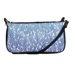 Blue Ombre Feather Pattern, White, Shoulder Clutch Bag by Zandiepants