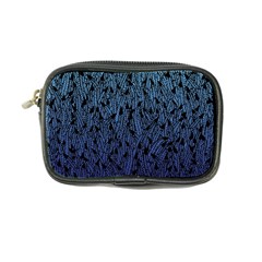 Blue Ombre Feather Pattern, Black, Coin Purse by Zandiepants