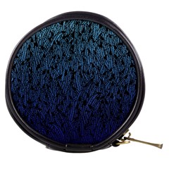 Blue Ombre Feather Pattern, Black, Mini Makeup Bag by Zandiepants