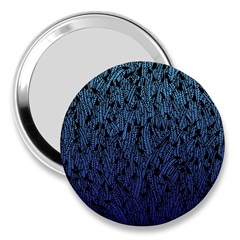 Blue Ombre Feather Pattern, Black, 3  Handbag Mirror by Zandiepants