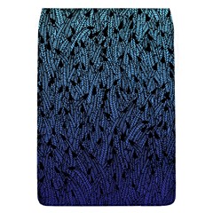 Blue Ombre Feather Pattern, Black, Removable Flap Cover (l) by Zandiepants