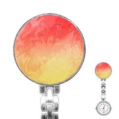 Ombre Orange Yellow Stainless Steel Nurses Watch by BrightVibesDesign