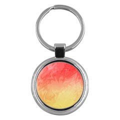 Ombre Orange Yellow Key Chains (round)  by BrightVibesDesign