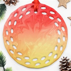 Ombre Orange Yellow Round Filigree Ornament (2side)