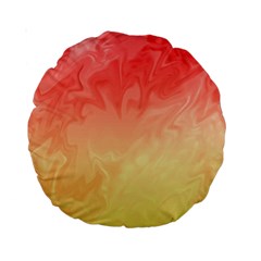 Ombre Orange Yellow Standard 15  Premium Round Cushions by BrightVibesDesign