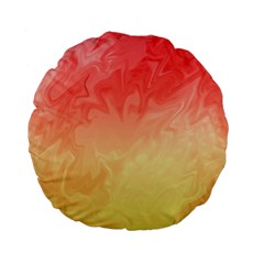 Ombre Orange Yellow Standard 15  Premium Flano Round Cushions