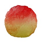 Ombre Orange Yellow Standard 15  Premium Flano Round Cushions Front